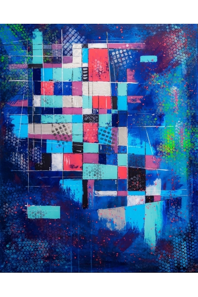 MOVING CASTLE 100x80 cm NOWOCZESNY OBRAZ NAMALOWANY NA PŁÓTNIE